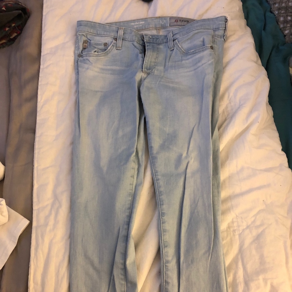 Designer ankle light blue jeans- worn once